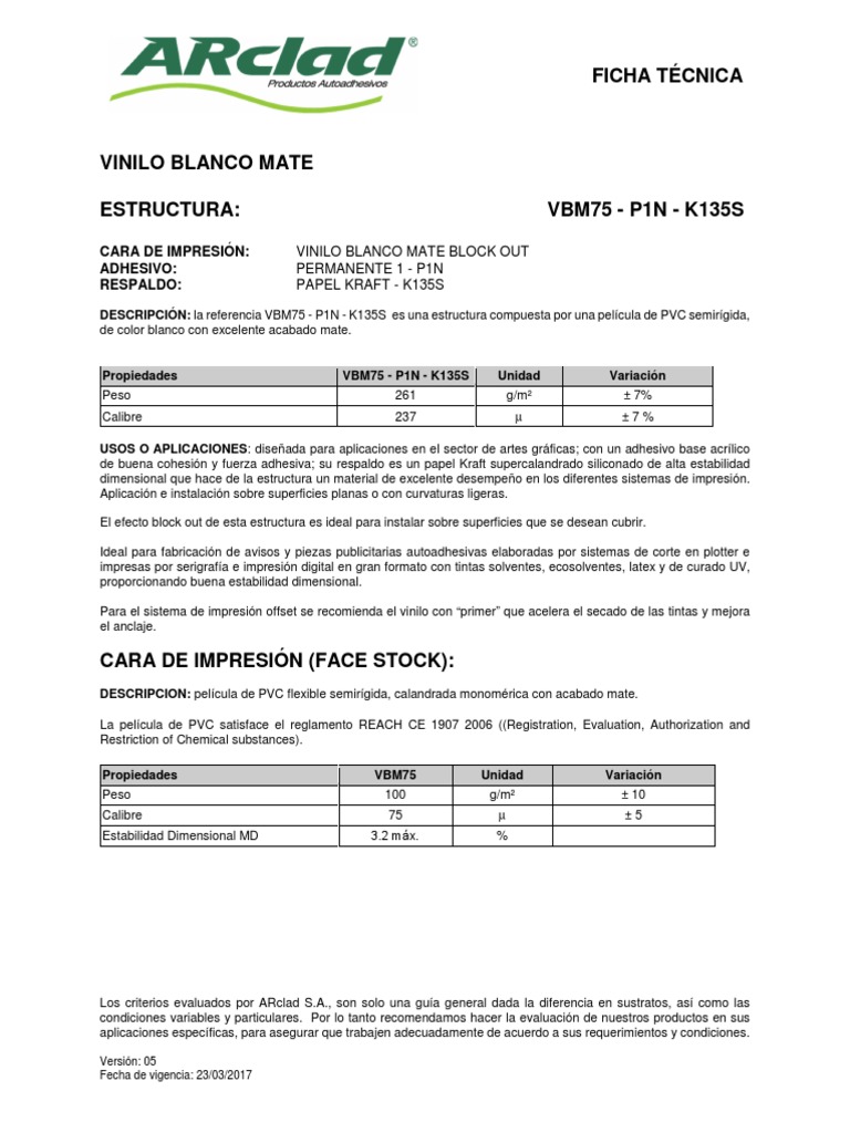 Vinilo blanco ARclad impresión Respaldo negro Blackout P1N