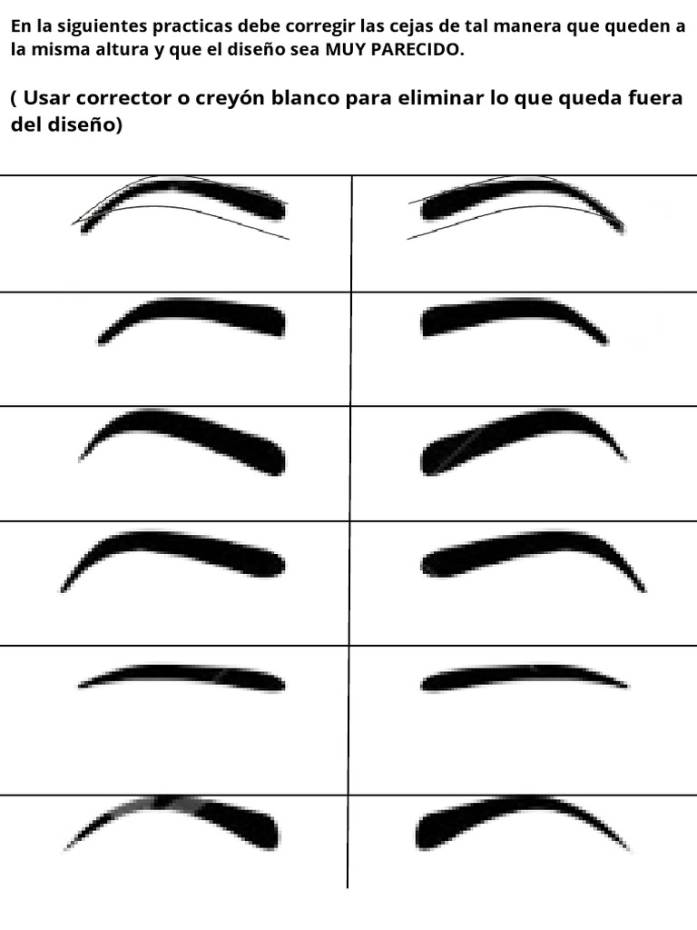 Corrección de Cejas de Tal Manera Que Queden Iguales | PDF