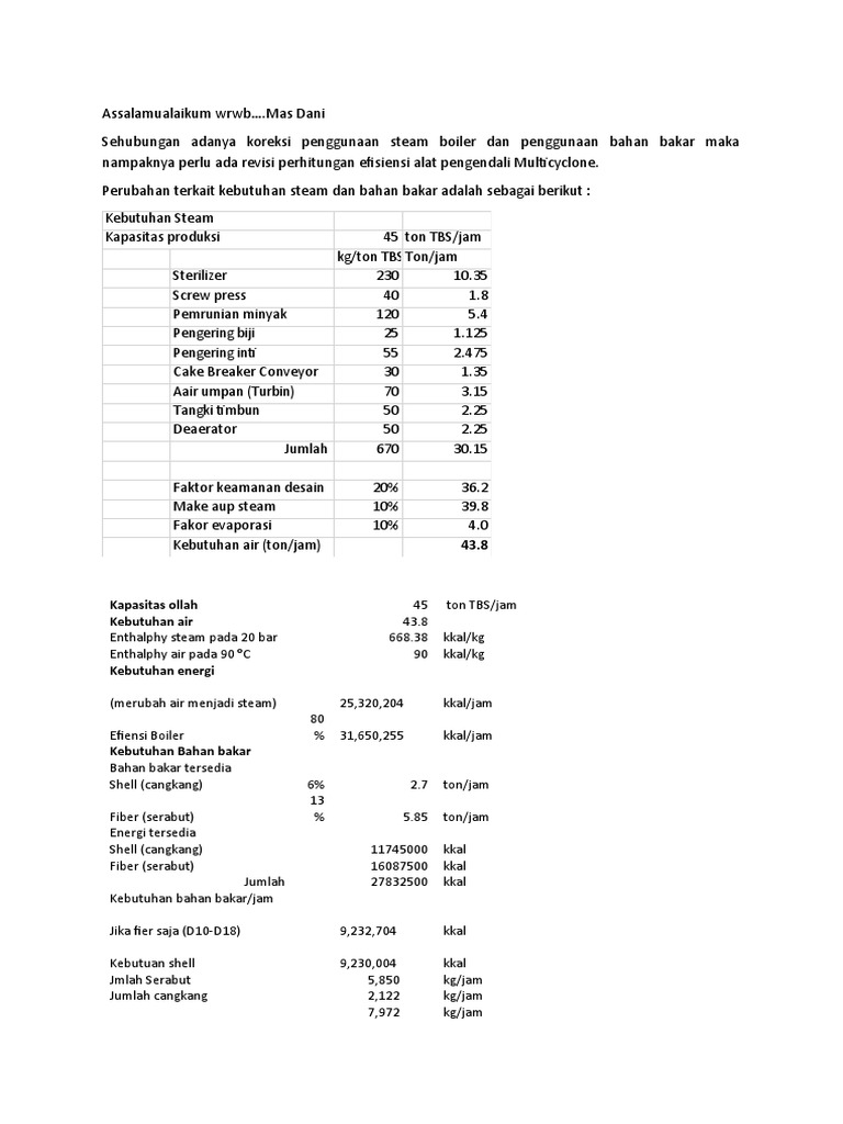 Revisi Perhitungan Efisiensi Multicyclone | PDF