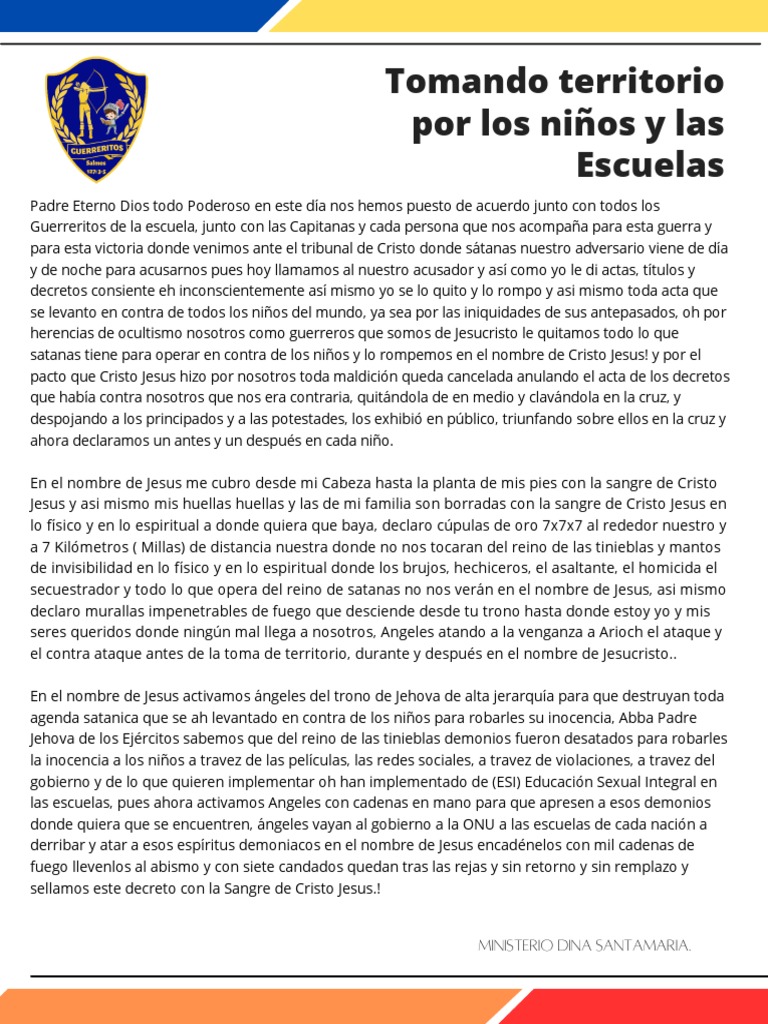 Toma de Territorio Espiritual en Escuelas | PDF | Cristo (título) | Jesús