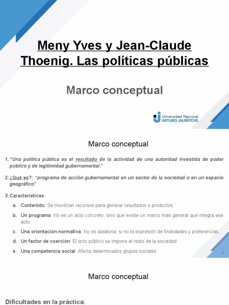 Marco conceptual de políticas públicas | PDF | Finanzas y dinero