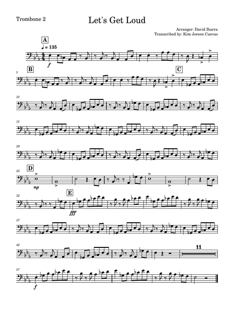 Let's Get Loud-Trombone - 2 | PDF