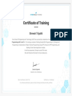 Programming With C and C++ Training - Certificate of Completion