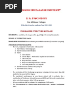 Manonmaniam Sundaranar University B. Sc. Psychology: Programme Structure &syllabi