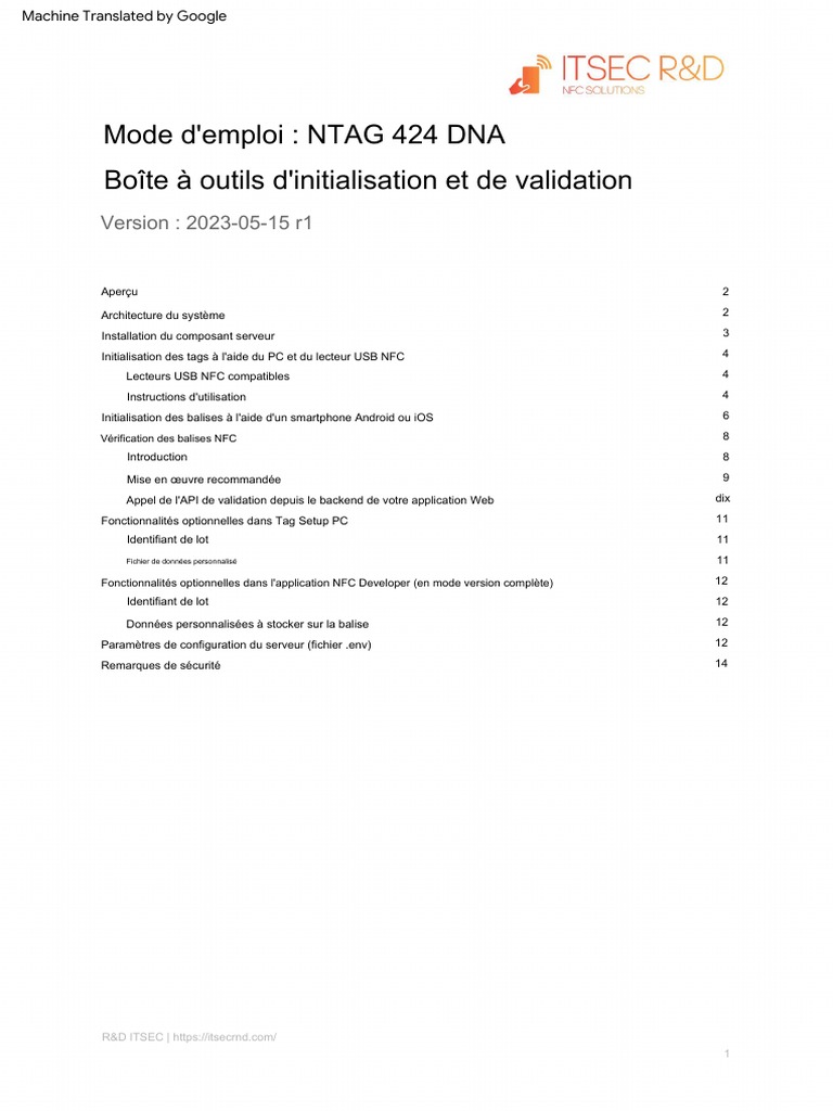 Manuel d'utilisation NTAG 424 DNA | PDF | Installation (Programmes ...