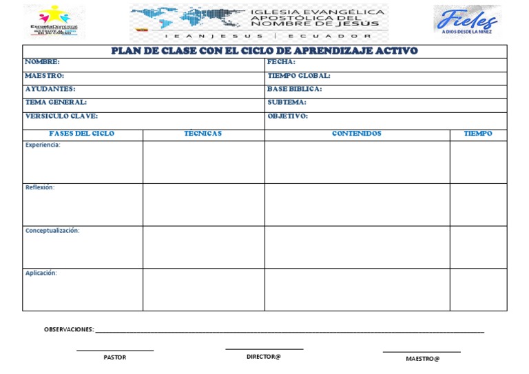 Plan de Clase con Ciclo de Aprendizaje | PDF | Crecimiento personal y ...