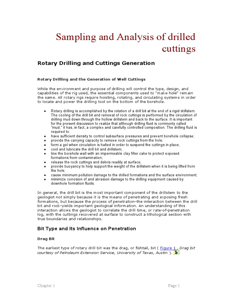 Sampling and Analysis of Drilled Cuttings | PDF | Oil Well | Physical ...