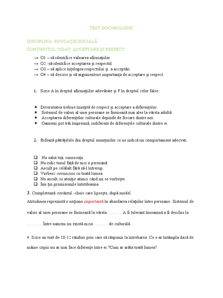 Test Docimologic | PDF