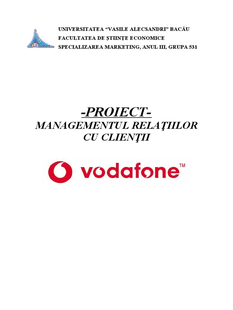 MG Relatiilor Cu Clientii - Vodafone Romania | PDF