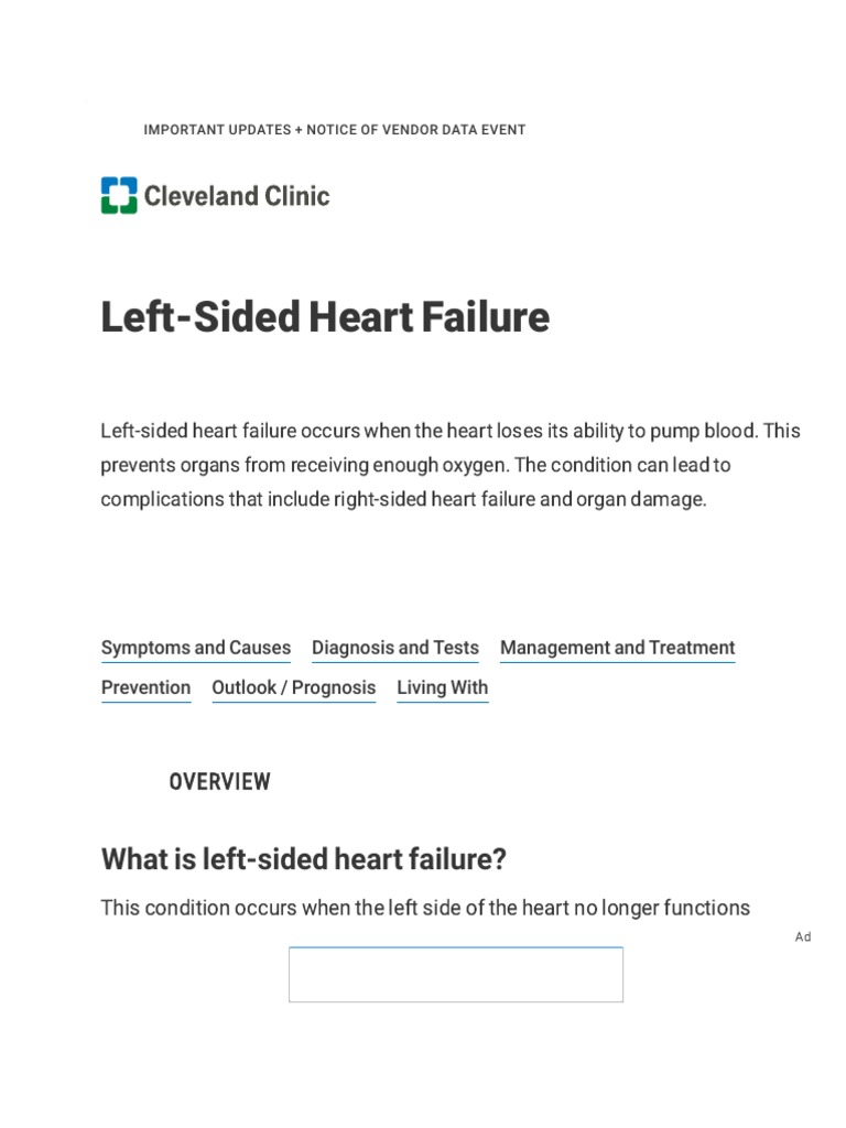 LeftSided Heart Failure Symptoms, Causes and Treatment PDF Heart