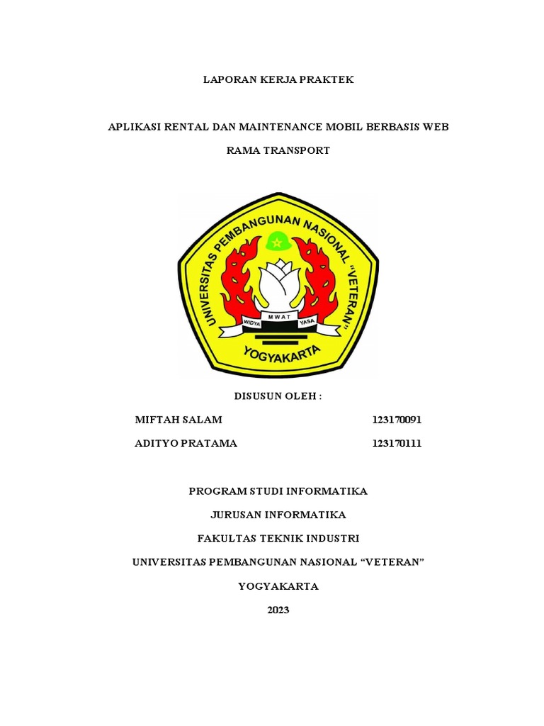 Cover Laporan Kerja Praktek | PDF