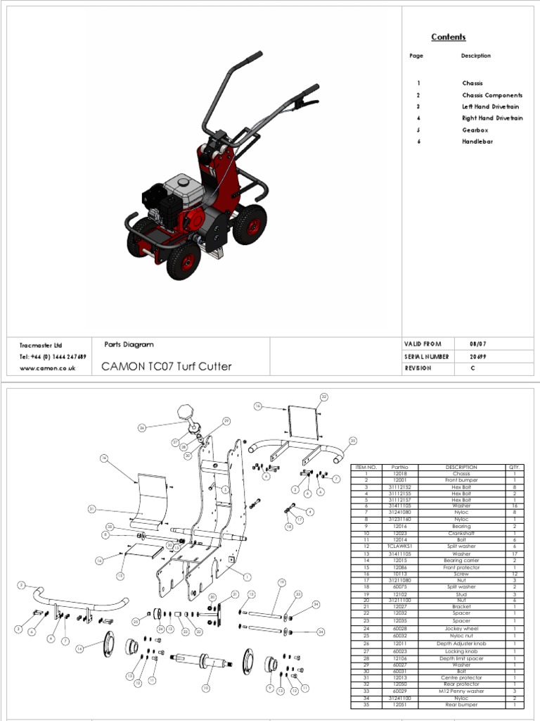 CAMON TC07 Turf Cutter Parts Diagram March 2015 PDF