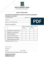 Teaching Practice Assessment Form