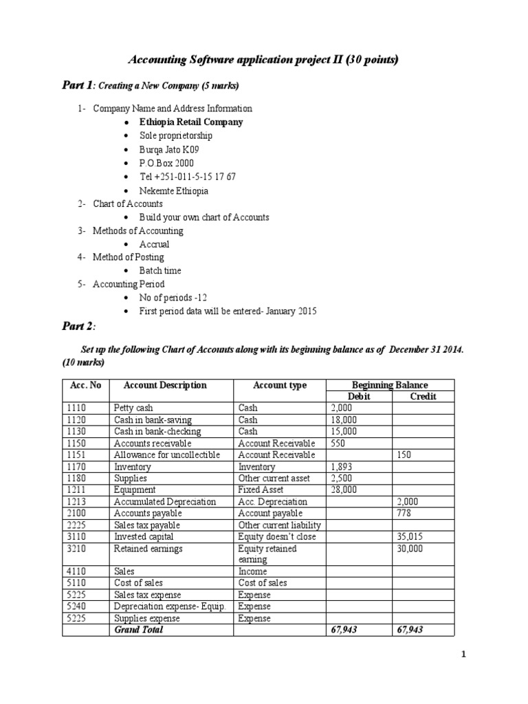Accounting Software Application Project II PDF Debits And Credits