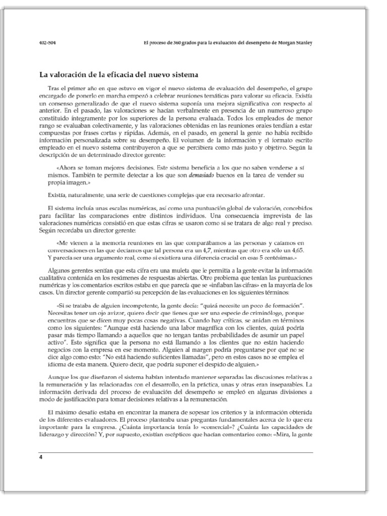 El Proceso de 360 Grados para La Evaluación Del Desempeño de Morgan ...