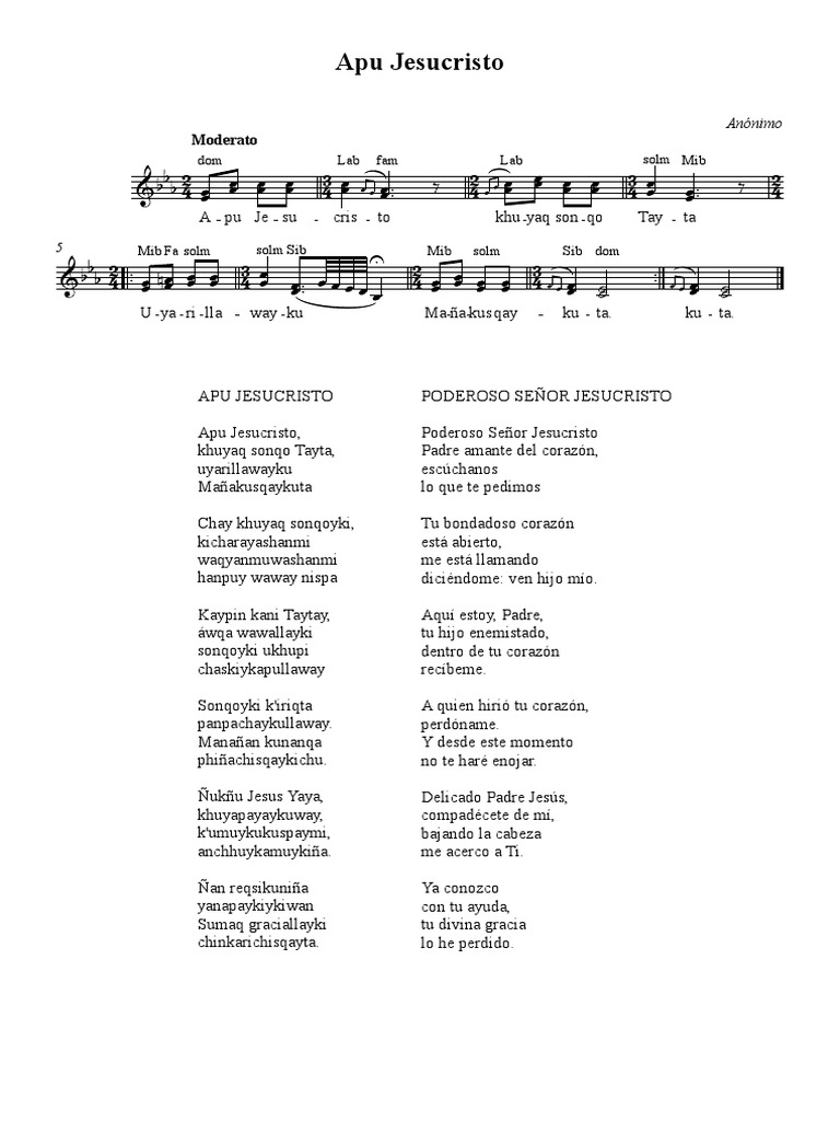 03 Apu Jesucristo Partitura Completa Pdf Jesús Mesianismo Cristiano