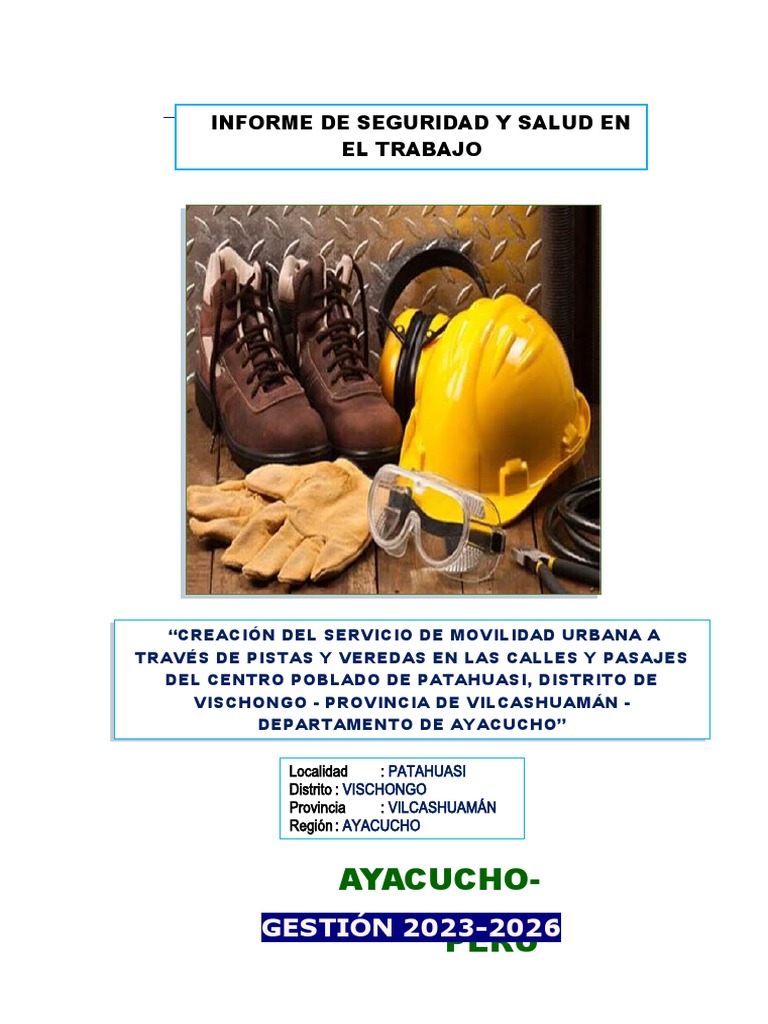 Informe de Seguridad y Salud Final | PDF | Seguridad y salud ocupacional