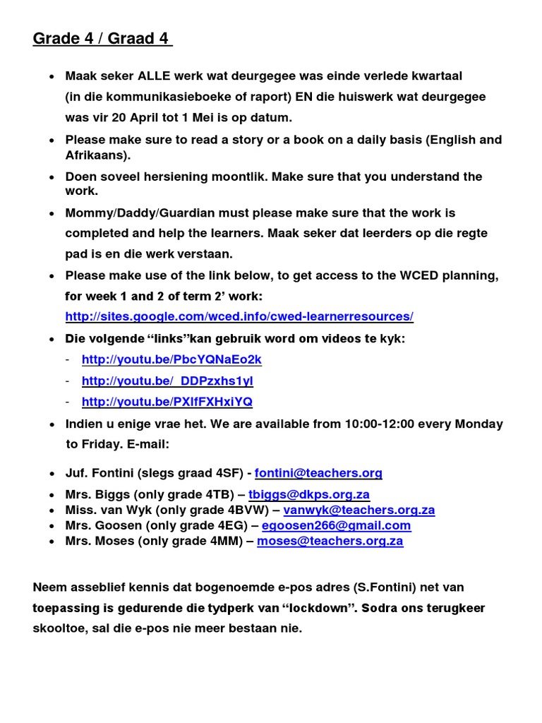 Notetoallgrade4learners4 15may | PDF