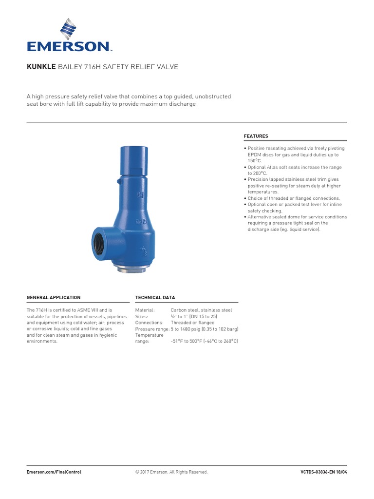 Kunkle Emerson Equipment 316233 Catalog Ace PDF Valve Steel