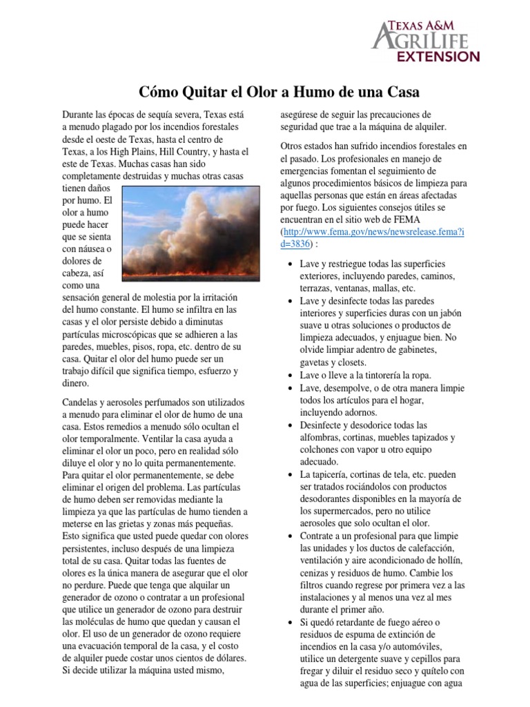 How to remove smoke smell from a home spanish descargar gratis pdf