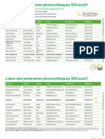 Listes Des Partenaires Photovoltaiques Sig-Eco21