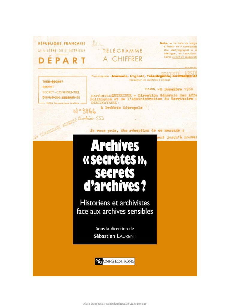 Archives Sensibles et Secrets Historiques | PDF | Archives | Historien