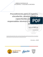 IE B.3.0 RRT 01 - Procedimiento para El Registro Vinculacion Desvinculacion y Capacitacion Continua de Responsables Tecnicos y Su Gestion de Tramite.