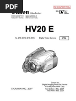 Download CANON HV20 E iPAL Parts List Service Manual by fookerz SN66135078 doc pdf