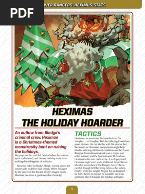Power Rangers RPG - Heximas The Holiday Hoarder and Heximas Rocket Sleigh Stats