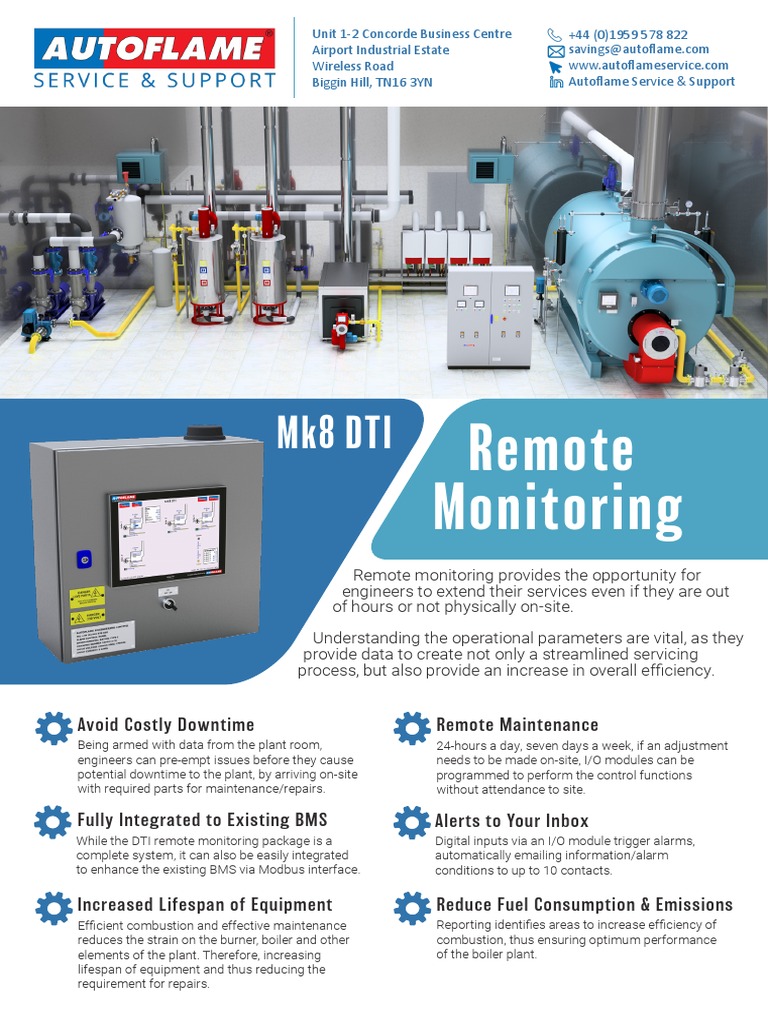 DTI Remote Monitoring Flyer - Autoflame Service Support | PDF