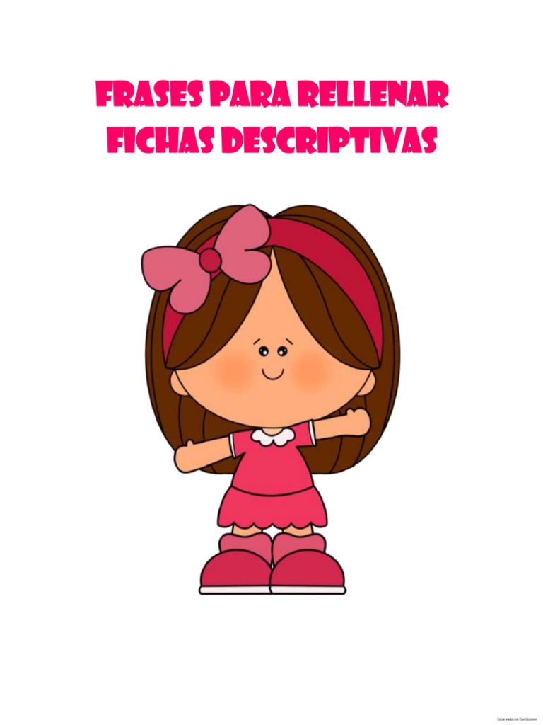 Frases Para Rellenar Fichas Descriptivas Editables