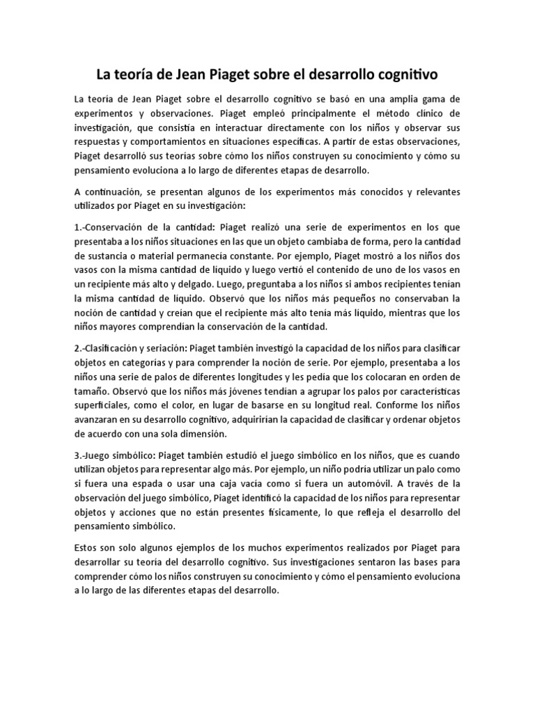 La teor a de jean piaget sobre el desarrollo cognitivo semana 5 clase