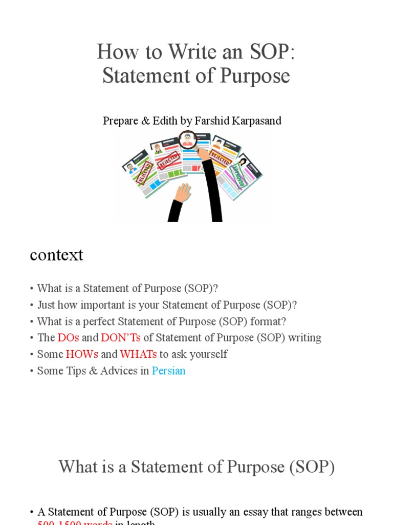 Writing SOP | PDF