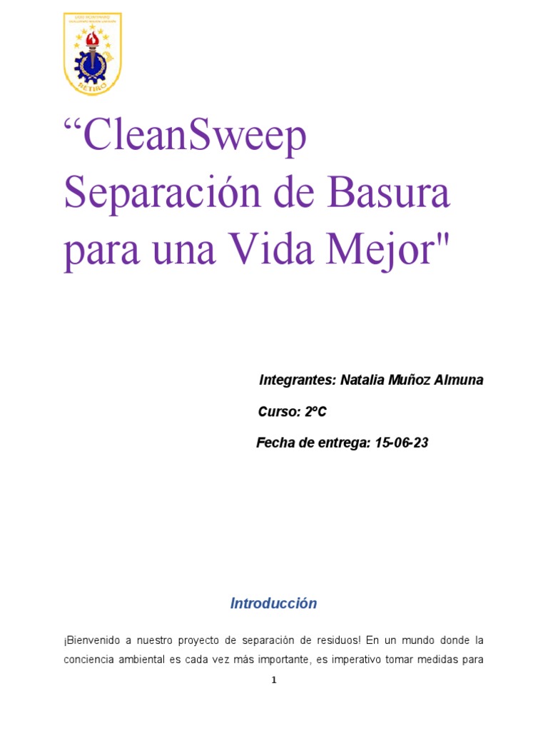 Proyecto Sustentable Separar Basura | PDF | Residuos | Gestión de residuos