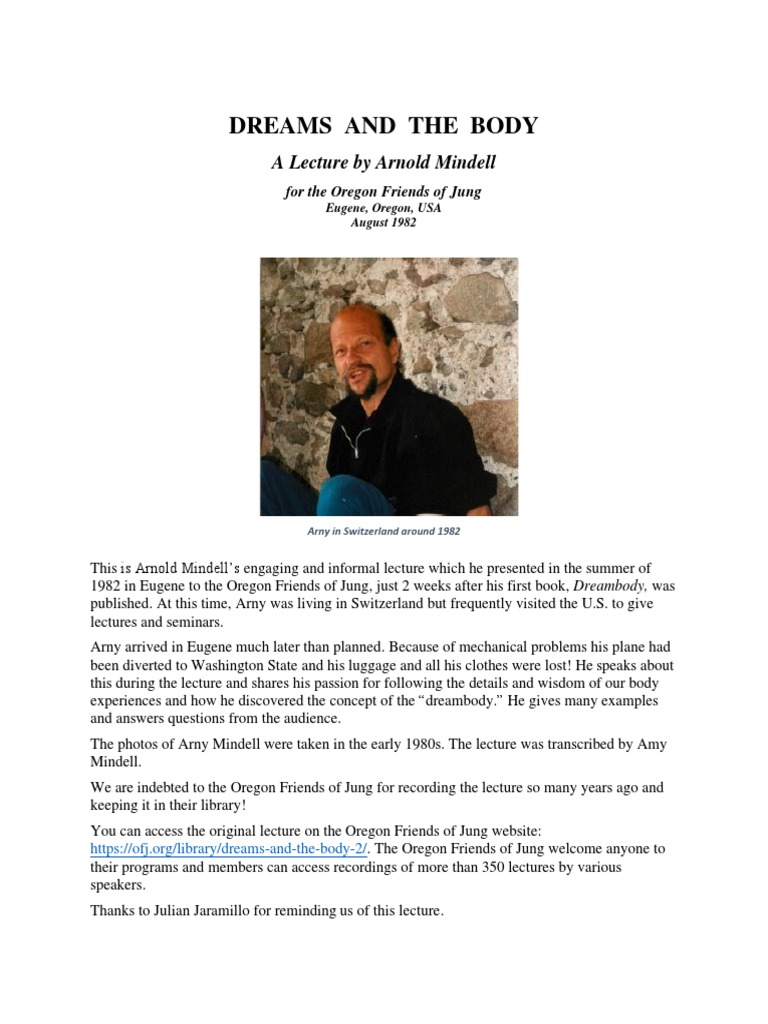 Arny Friends of Jung Lecture Eugene 1982 | PDF | Carl Jung | Shamanism