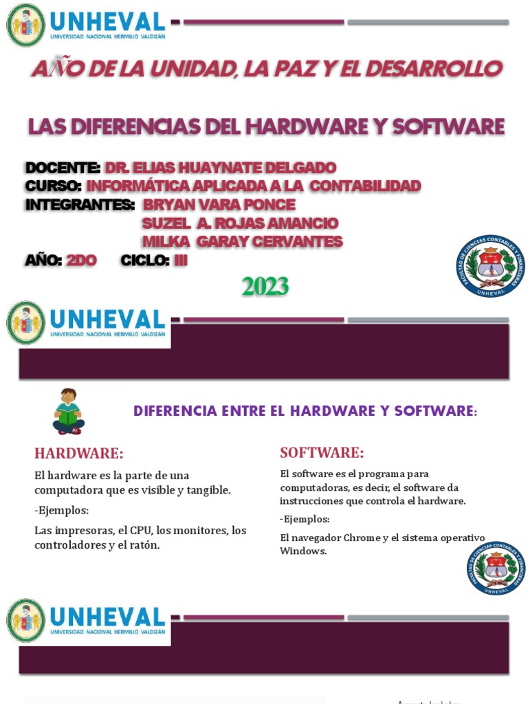 Diferencias Entre El Hardware y Software PDF Hardware de la