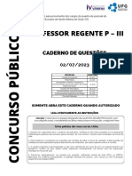 (Q-CONCURSOS) Caderno de Prova Professor Regente P III