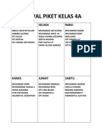 Jadwal Piket Kelas 4a