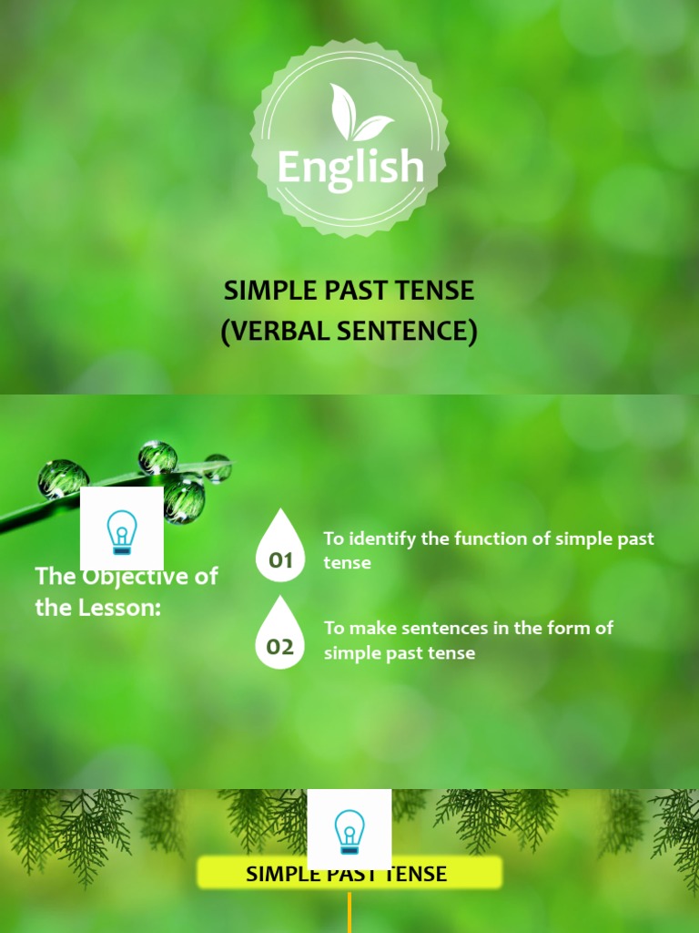 GRADE 9 - Simple Past Tense (Verbal) | PDF