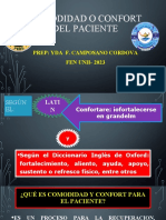 Comodidad O Confort Del Paciente: Prep: Yda F. Camposano Cordova FEN UNH-2023