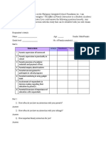 Thesis Survey (Tago, R.)