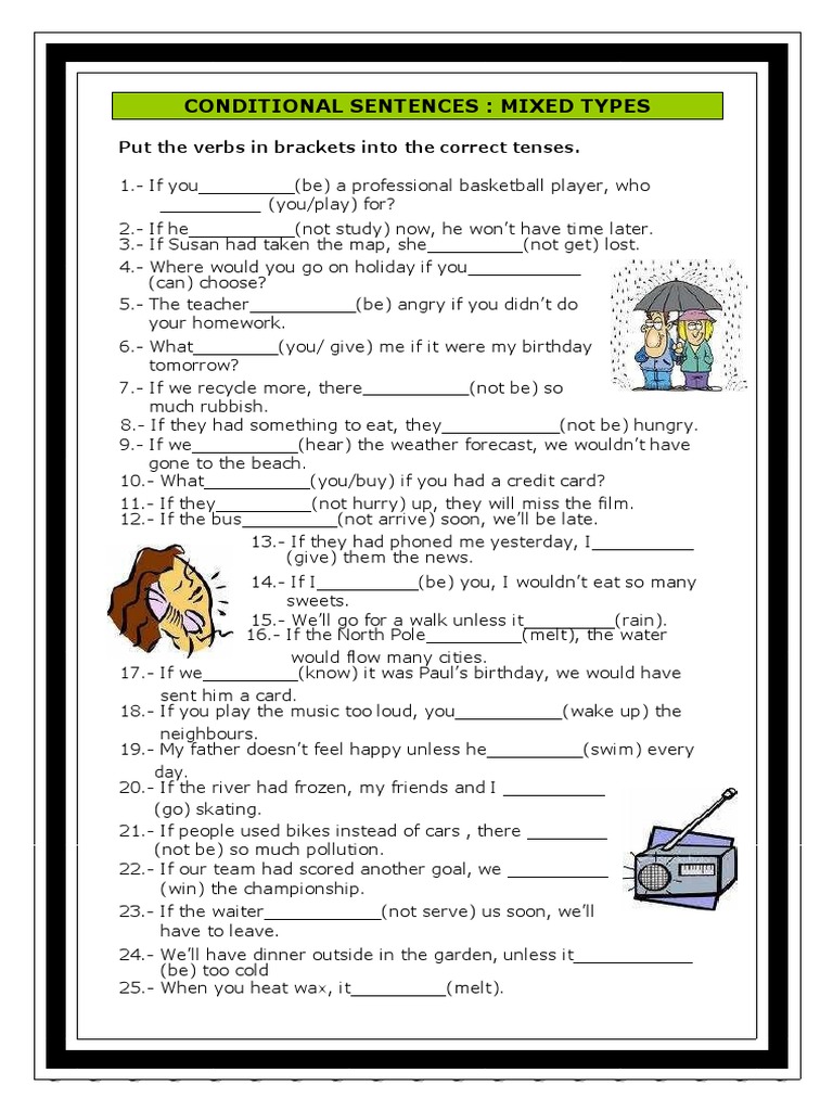 Mixed Conditional Sentences Exercises | PDF
