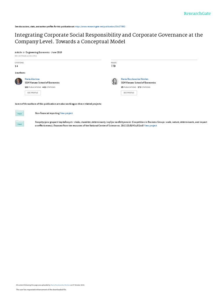 Integrating Corporate Social Responsibility and Co | PDF | Corporate ...
