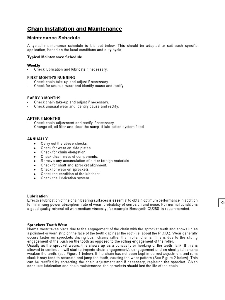 Chain Maintenance Manual PDF Wear Lubricant