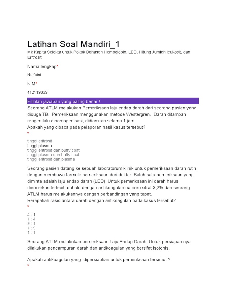 Latihan soal mandiri led leuko erit hb pdf
