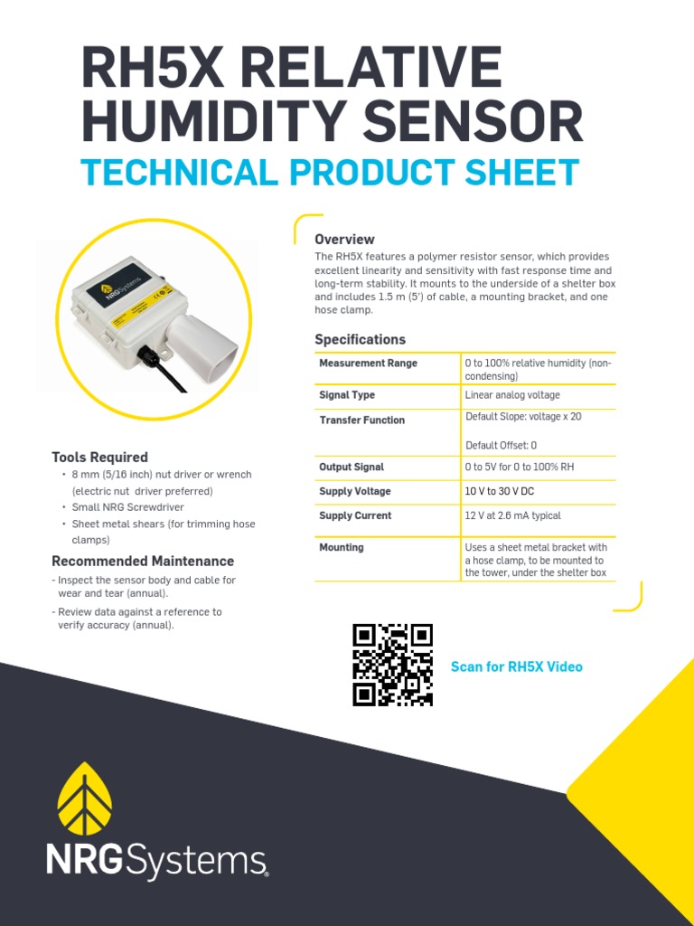 Sensor Humedad NRG - RH5X - Tech - Product - Sheet3 - WEB | PDF ...