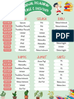 Hijau Merah Imut Jadwal Pelajaran Dokumen A4