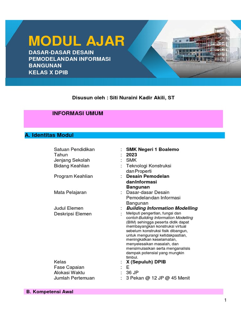 Modul Ajar Building Information Modeling | PDF