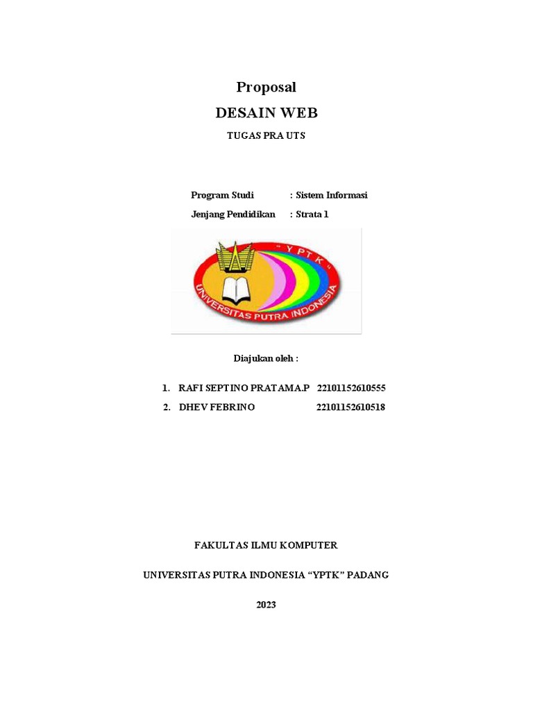 Proposal Desain Web untuk Sistem Informasi | PDF