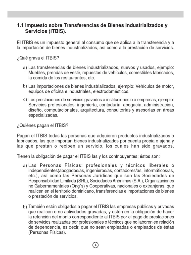 Guía del ITBIS en República Dominicana | PDF | Cuota | Impuestos